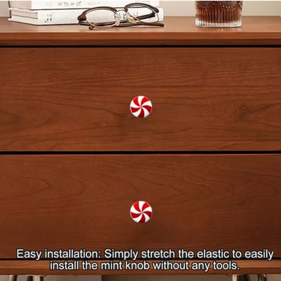 Festive Peppermint Candy Cabinet Knobs 10pcs 