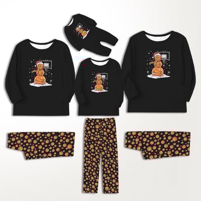 Snowman Basketball Family Matching Holiday Pajamas Christmas Set
