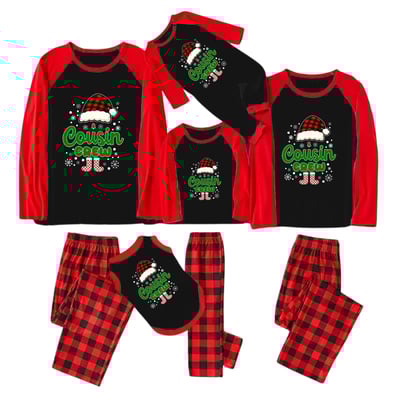 Cousin Crew Red Plaid Family Christmas Pajamas Matching Holiday Outfits