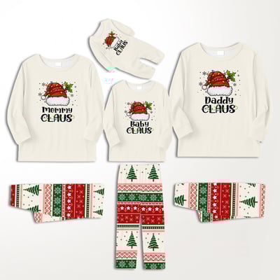 Custom Family Matching Christmas Sleepwear with Personalized Claus Prints