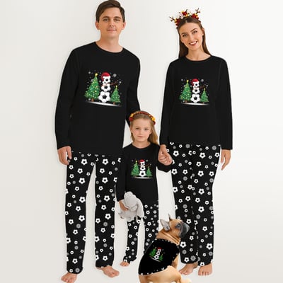 Christmas Soccer Snowman Matching Family Pajamas