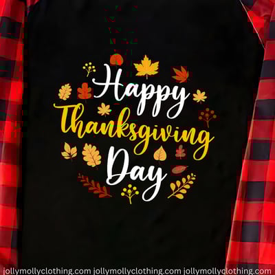 Happy Thanksgiving Day Family Matching Pajamas Red Black Buffalo Plaid