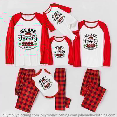 We Are Family Christmas 2025 Matching Holiday Pajama Sets