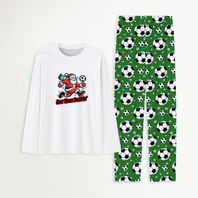 Christmas Pajamas for Family Matching Out Here Scorin Santa Soccer Green Set