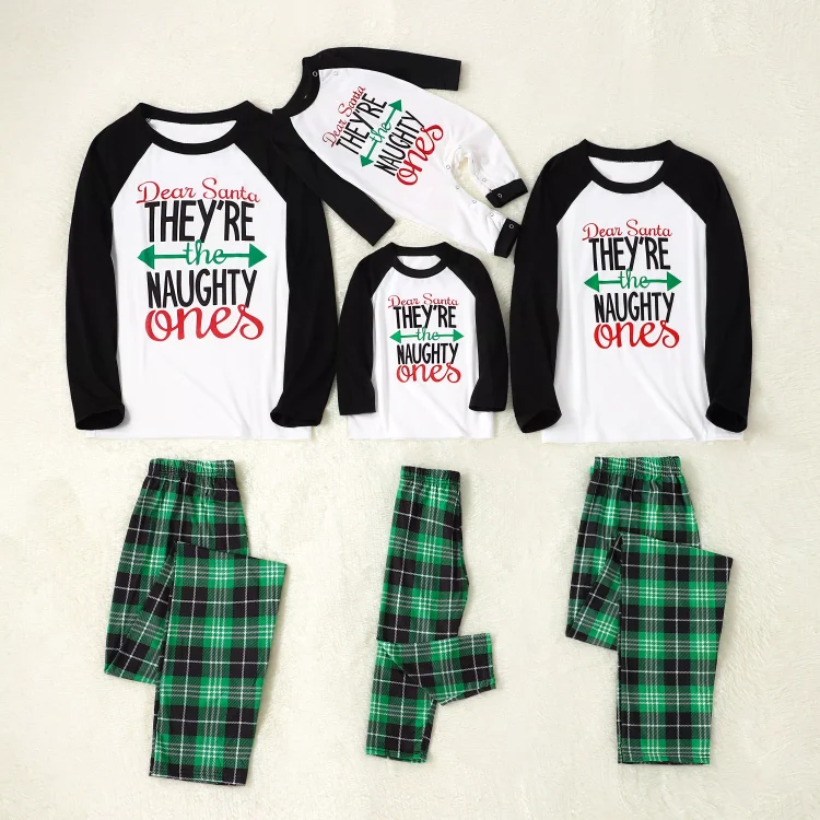 Dear Santa They're The Naughty Ones Christmas Family Matching Pajamas